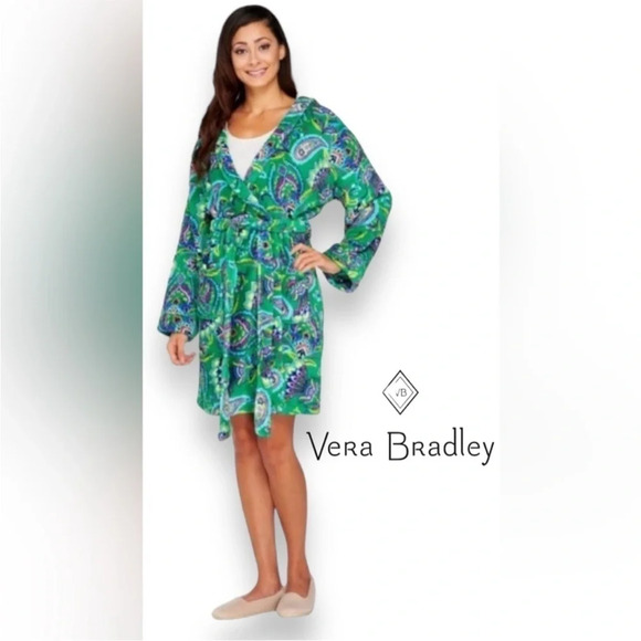 Vera Bradley hooded green robe size L/XL comfy - Picture 1 of 6